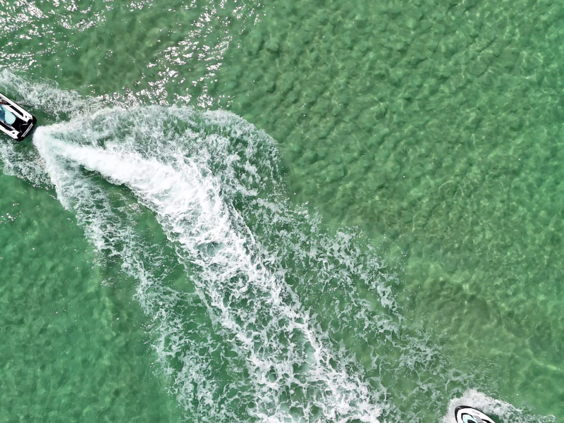 ariel shot clear water