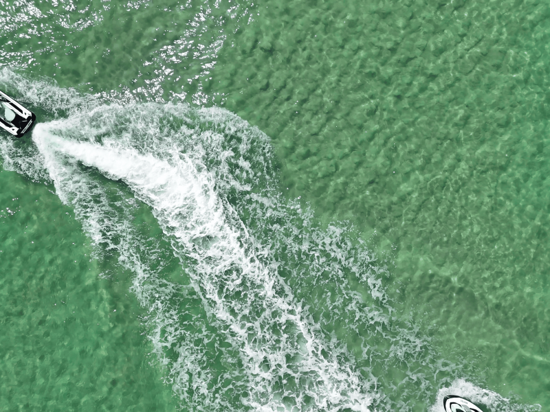 ariel shot clear water