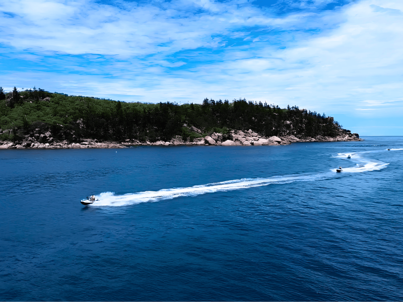 Guests on a guided jet ski tour to magnetic island